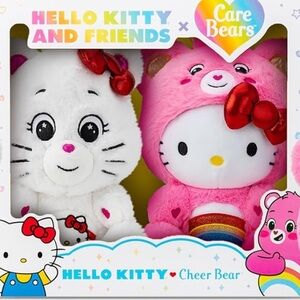 Hello Kitty Cheer Bear Plush Set - Pink and White